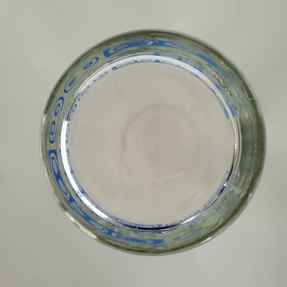 Vintage General Store Drinking Glass Embossed Pink White Blue Mid Century - Picture 6 of 12